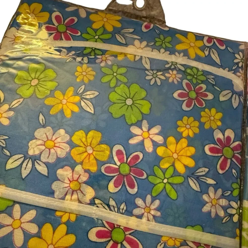 Vtg‎ NOS Kitchen Aprons Set Of 2 Floral 80s 90s 26x33 Cotton With Vinyl Backing